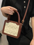Women's Contrast Shoulder Crossbody Bag Top Handle Handbag