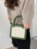 Women's Contrast Shoulder Crossbody Bag Top Handle Handbag