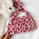 Plush Animal Print Shopper Shoulder Bag