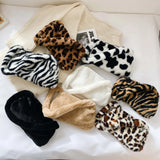 Plush Animal Print Shopper Shoulder Bag