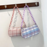 Plaid Print Shopper Bag Tote Purses Small Handbag Shoulder Bag