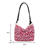 Faux Fur Animal Print Shopper Purse Handbag