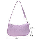 Women's Geometric PU Leather Shoulder Bag Embossed Checker Pattern Handbag