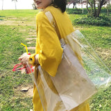 Clear Beach Totes PVC Transparent Handbags Large Shopper Shoulder Bags