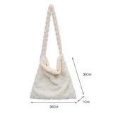 Soft Plush Shoulder Bag Heart Pattern Handbag