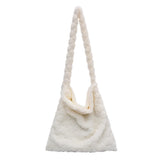 Soft Plush Shoulder Bag Heart Pattern Handbag