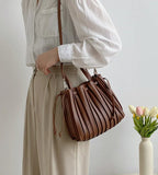 Striped Single Shoulder Messenger Bag Portable Fold Bag