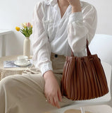 Striped Single Shoulder Messenger Bag Portable Fold Bag