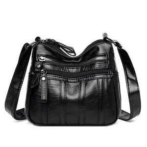 Women's Multi-Layer Messenger Bag Small PU Leather Shoulder Crossbody