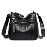 Women's Multi-Layer Messenger Bag Small PU Leather Shoulder Crossbody