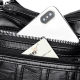 Women's Multi-Layer Messenger Bag Small PU Leather Shoulder Crossbody