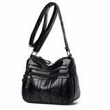 Women's Multi-Layer Messenger Bag Small PU Leather Shoulder Crossbody