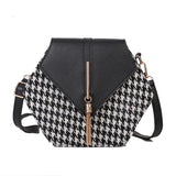 Winter Houndstooth Square Crossbody Bag for Women