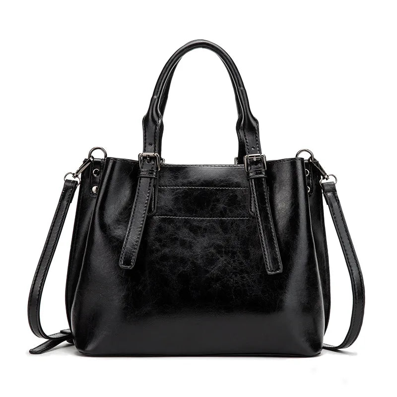 Vintage Leather Shoulder Bag Ladies Handbag Large Capacity
