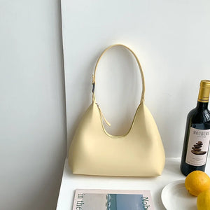 Small PU Leather Shoulder Bag Zip Closure Underarm Bag