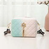 Gradient Small Square Bag Crossbody Tassel Shoulder Bag