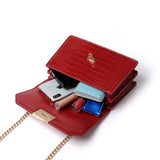 Women's Crocodile Pattern Chain Shoulder Messenger Bag