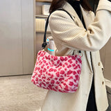 Women's Pink Leopard Print Faux Fur Tote Bag