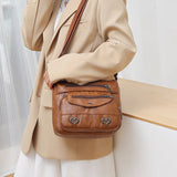 Autumn Retro Leather Shoulder Bag Large Capacity Messenger Bag