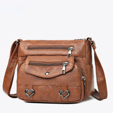 Autumn Retro Leather Shoulder Bag Large Capacity Messenger Bag