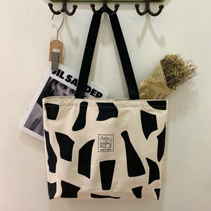 Canvas Tote Bag Large Capacity Harajuku Print Shoulder Bag