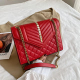 Women's Crossbody Chain Shoulder Bag with Rivet Lingge Top-Texture