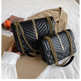 Women's Crossbody Chain Shoulder Bag with Rivet Lingge Top-Texture