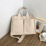 Canvas Female Handbags Ladies Middle Bag Shoulder Bag