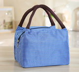 Women's Stripe Handbags Oxford Cloth Lunch Bags Multi-function Mother Bags