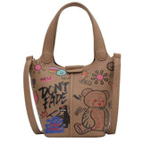 Graffiti Bucket Bag Crossbody Handbag Tote Messenger Bag