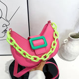 Women's Crossbody Bag Pu Leather Shoulder Chain Bag