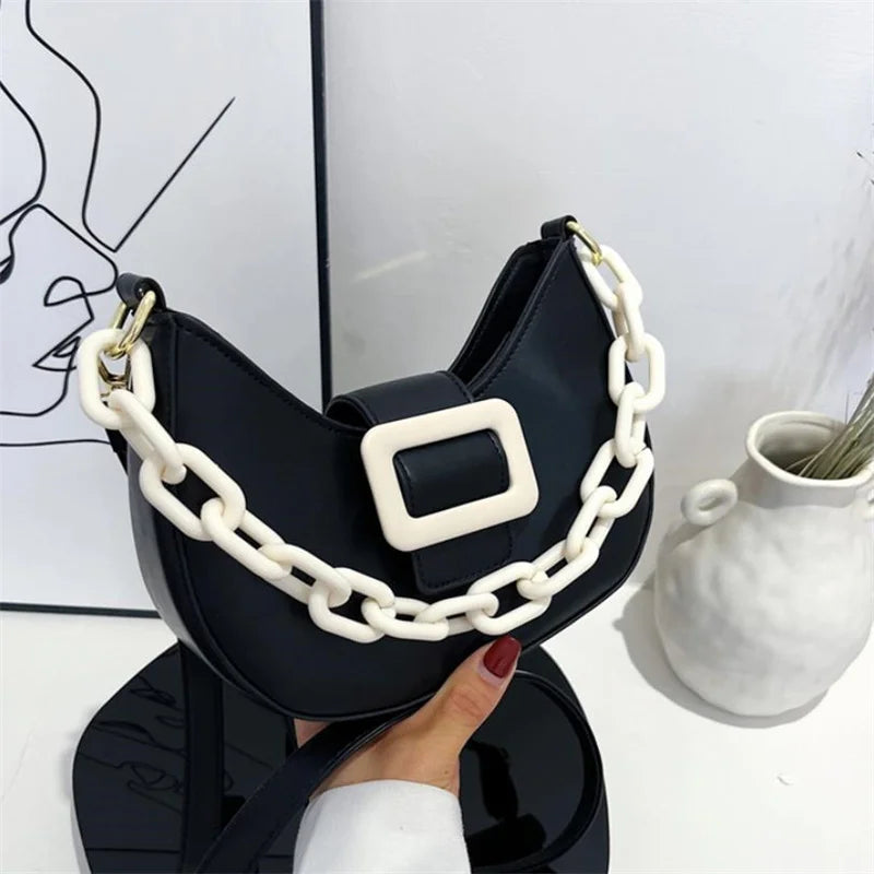 Women's Crossbody Bag Pu Leather Shoulder Chain Bag