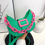 Women's Crossbody Bag Pu Leather Shoulder Chain Bag