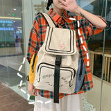 Japanese Canvas Shoulder Bag Large Student Backpack