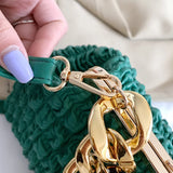 Clouds Chain Shoulder Bags Pleated Leather Clip Handbags Crossbody Bags