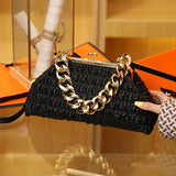 Clouds Chain Shoulder Bags Pleated Leather Clip Handbags Crossbody Bags