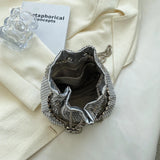 Chain Shoulder Bags Diamond Bucket Crossbody Bags Casual Tote Bags