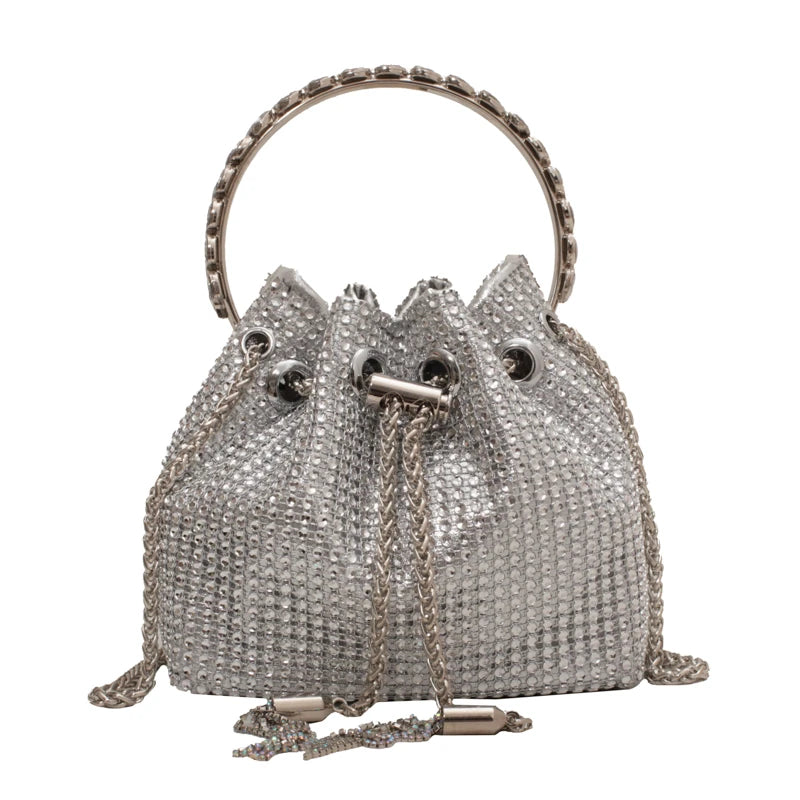 Chain Shoulder Bags Diamond Bucket Crossbody Bags Casual Tote Bags