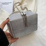 Chain Shoulder Bags Diamond Bucket Crossbody Bags Casual Tote Bags