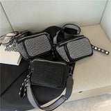 Wide Strap Shoulder Bags Rivet Crossbody Bags Saddle Chest Bags