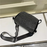 Wide Strap Shoulder Bags Rivet Crossbody Bags Saddle Chest Bags