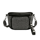 Wide Strap Shoulder Bags Rivet Crossbody Bags Saddle Chest Bags