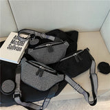 Wide Strap Shoulder Bags Saddle Chest Bags Casual Totes Ladies Messenger Bags