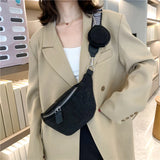 Wide Strap Shoulder Bags Saddle Chest Bags Casual Totes Ladies Messenger Bags