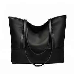 Women's Oxford Shoulder Tote Bag Large Capacity Mom Shopping Contrast Bag