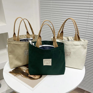 Canvas Tote Lunch Bag for Women