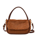 Women's Plush Messenger Bag Crossbody Handbag Totes Shoulder Bag
