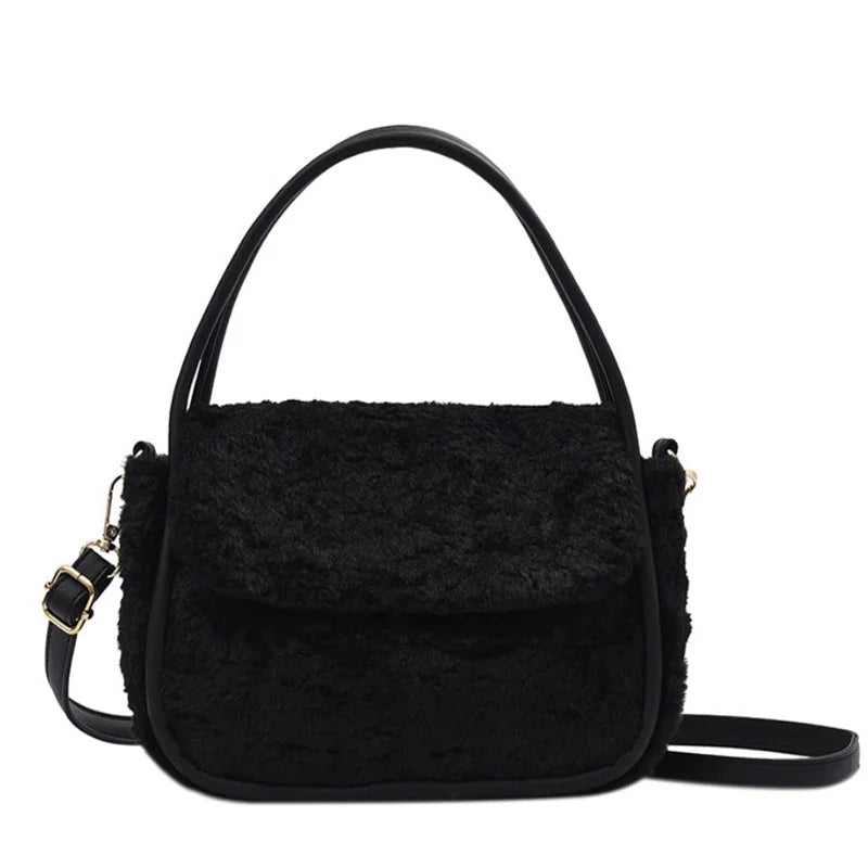 Women's Plush Messenger Bag Crossbody Handbag Totes Shoulder Bag