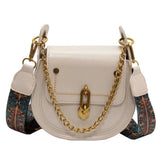 Women's Crossbody Chain Bag Wide Shoulder Straps