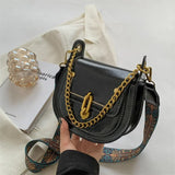 Women's Crossbody Chain Bag Wide Shoulder Straps